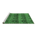 Sideview of Machine Washable Abstract Emerald Green Modern Area Rugs, wshabs184emgrn