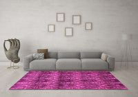 Machine Washable Abstract Pink Modern Rug, wshabs184pnk