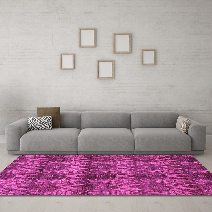 Machine Washable Abstract Pink Modern Rug in a Living Room, wshabs184pnk