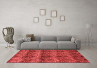 Machine Washable Abstract Red Modern Rug, wshabs184red