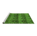 Sideview of Machine Washable Abstract Green Modern Area Rugs, wshabs184grn