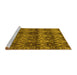 Sideview of Machine Washable Abstract Yellow Modern Rug, wshabs184yw