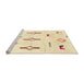 Sideview of Machine Washable Abstract Yellow Rug, wshabs1850