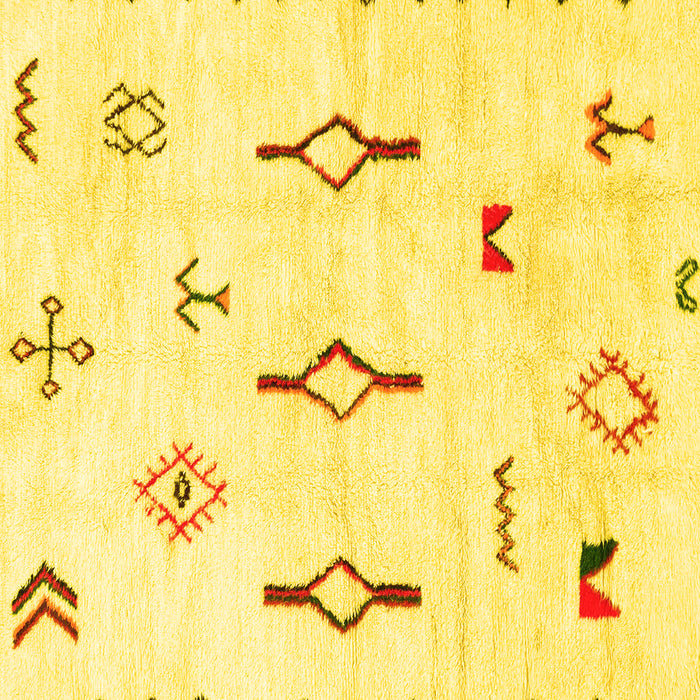 Square Solid Yellow Modern Rug, abs1850yw