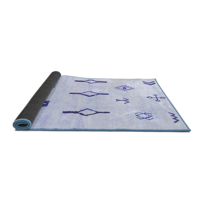 Sideview of Solid Blue Modern Rug, abs1850blu