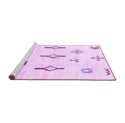 Sideview of Machine Washable Solid Purple Modern Area Rugs, wshabs1850pur