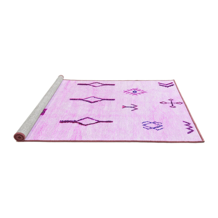 Sideview of Machine Washable Solid Purple Modern Area Rugs, wshabs1850pur