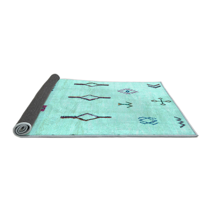 Sideview of Solid Light Blue Modern Rug, abs1850lblu