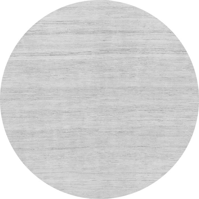 Round Machine Washable Solid Gray Modern Rug, wshabs1851gry