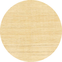 Round Abstract Chrome Gold Yellow Solid Rug, abs1851