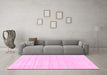 Machine Washable Solid Pink Modern Rug in a Living Room, wshabs1851pnk