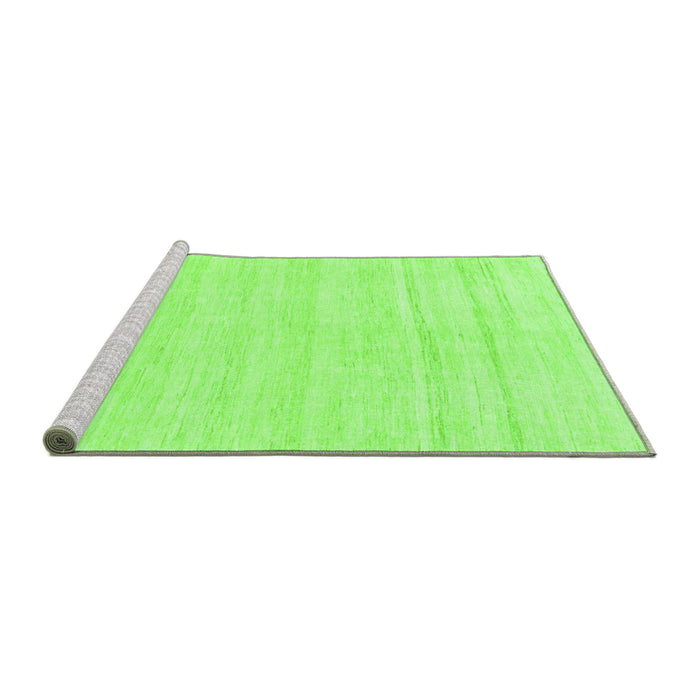 Sideview of Machine Washable Solid Green Modern Area Rugs, wshabs1851grn