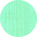 Round Solid Turquoise Modern Rug, abs1851turq