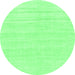 Round Solid Emerald Green Modern Rug, abs1851emgrn