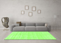 Machine Washable Solid Green Modern Rug, wshabs1851grn