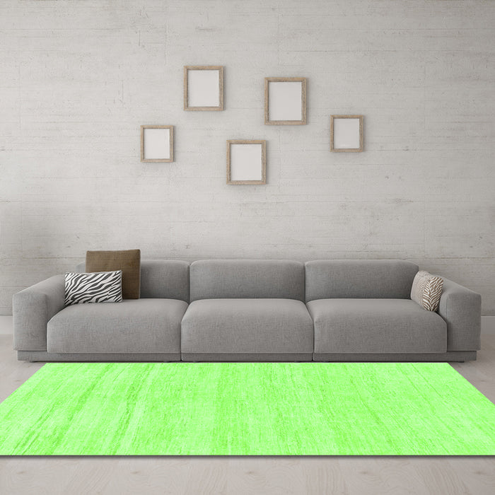 Machine Washable Solid Green Modern Area Rugs in a Living Room,, wshabs1851grn