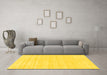 Machine Washable Solid Yellow Modern Rug in a Living Room, wshabs1851yw