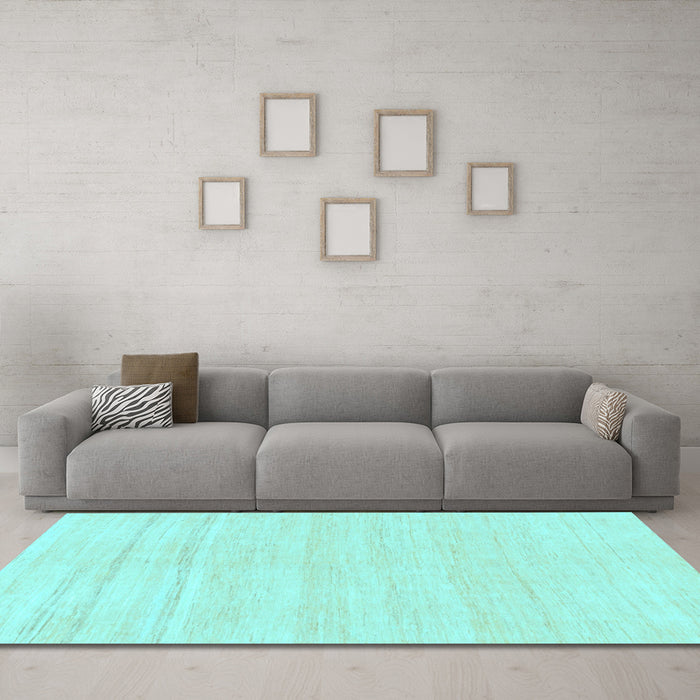 Machine Washable Solid Light Blue Modern Rug in a Living Room, wshabs1851lblu