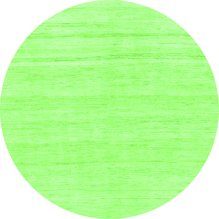 Round Machine Washable Solid Green Modern Area Rugs, wshabs1851grn