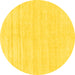 Round Solid Yellow Modern Rug, abs1851yw