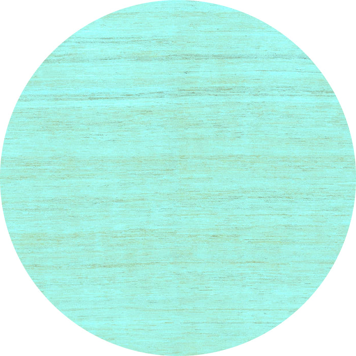 Round Machine Washable Solid Light Blue Modern Rug, wshabs1851lblu
