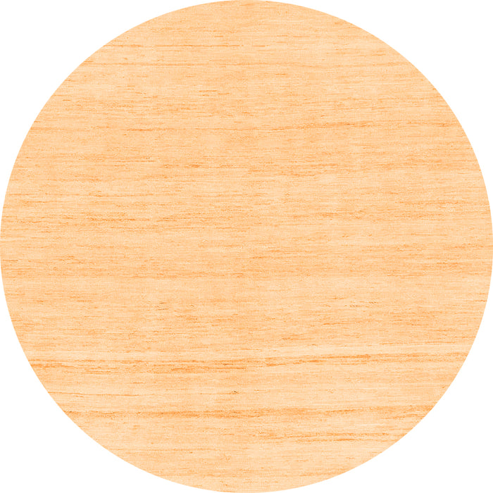 Round Machine Washable Solid Orange Modern Area Rugs, wshabs1851org