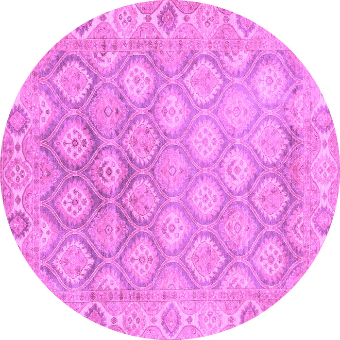 Round Oriental Purple Traditional Rug, abs1852pur