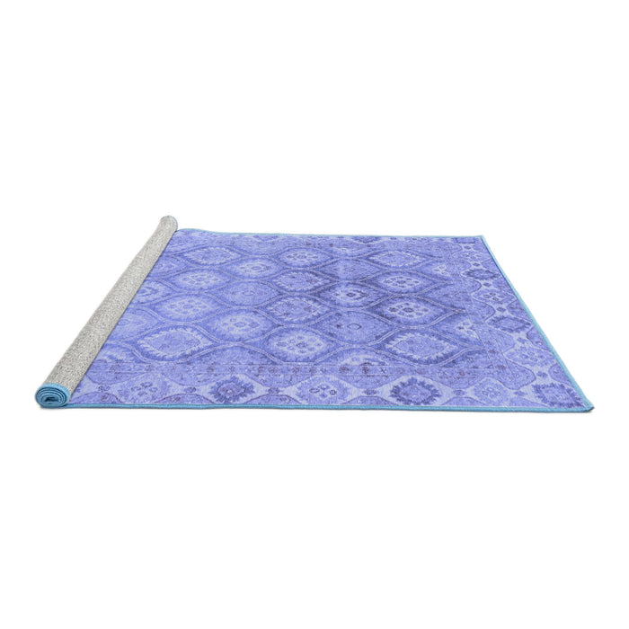 Sideview of Machine Washable Oriental Blue Traditional Rug, wshabs1852blu