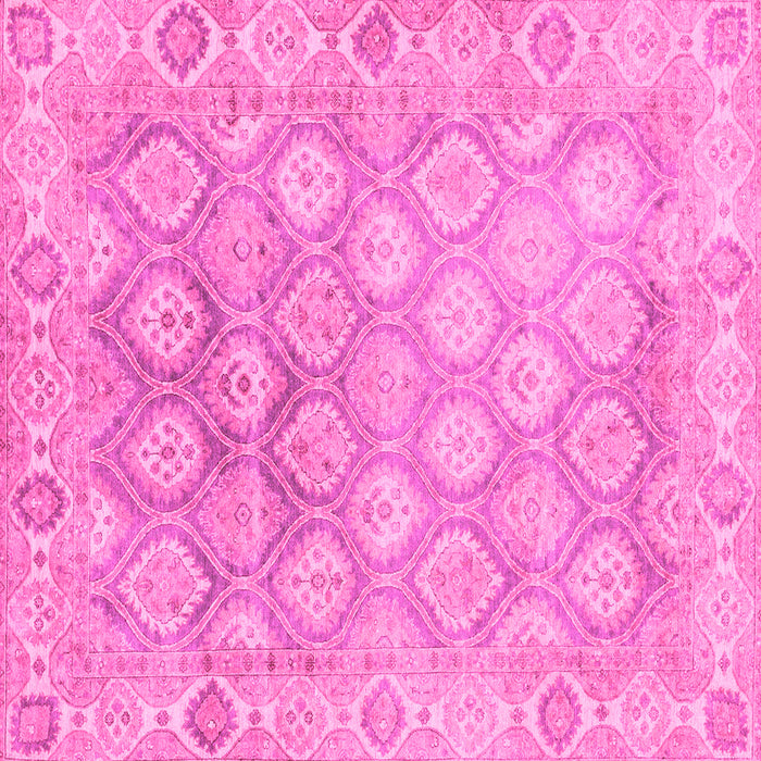 Square Machine Washable Oriental Pink Traditional Rug, wshabs1852pnk