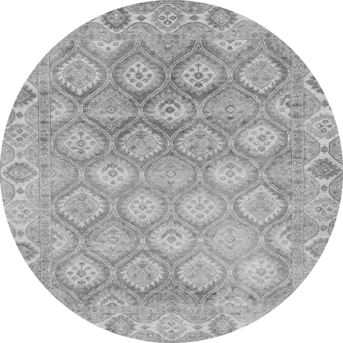 Round Oriental Gray Traditional Rug, abs1852gry