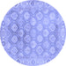 Round Machine Washable Oriental Blue Traditional Rug, wshabs1852blu