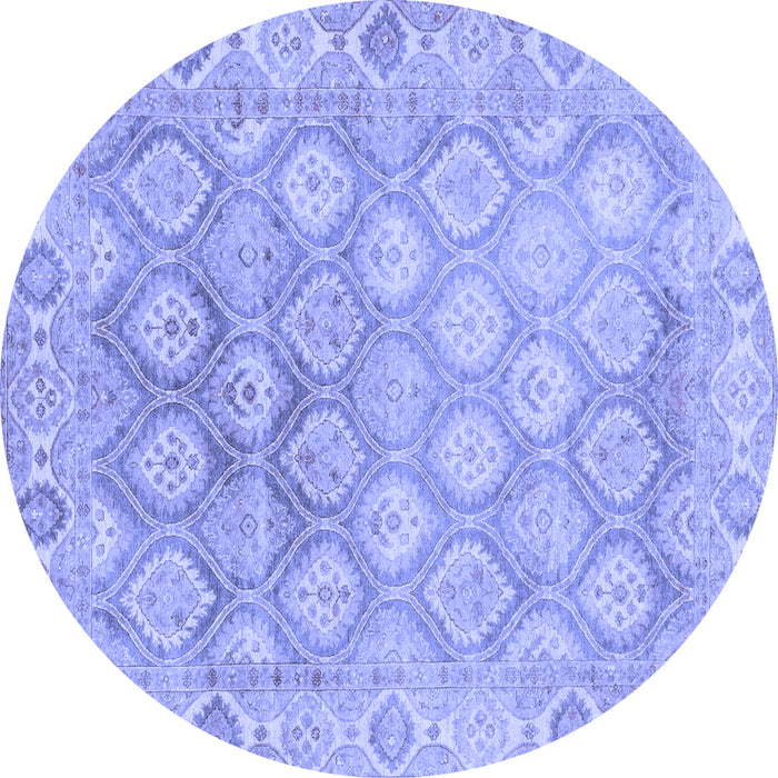 Round Oriental Blue Traditional Rug, abs1852blu