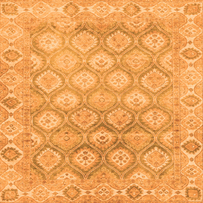 Square Machine Washable Oriental Orange Traditional Area Rugs, wshabs1852org
