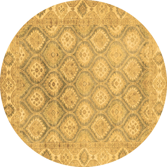 Round Oriental Brown Traditional Rug, abs1852brn
