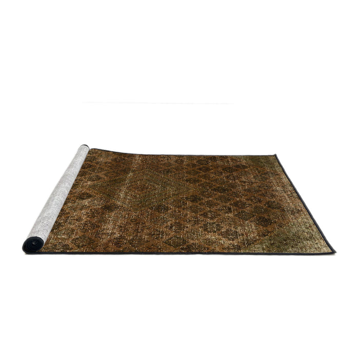 Sideview of Machine Washable Abstract Night Red Rug, wshabs1853