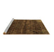 Sideview of Machine Washable Abstract Brown Modern Rug, wshabs1853brn