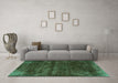 Machine Washable Abstract Turquoise Modern Area Rugs in a Living Room,, wshabs1853turq