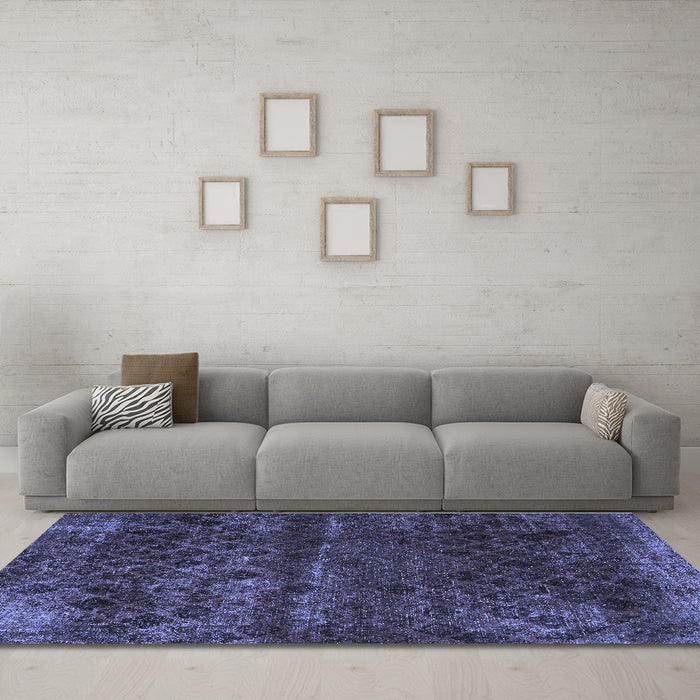 Machine Washable Abstract Blue Modern Rug in a Living Room, wshabs1853blu