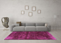 Machine Washable Abstract Pink Modern Rug, wshabs1853pnk