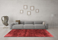 Machine Washable Abstract Red Modern Rug, wshabs1853red