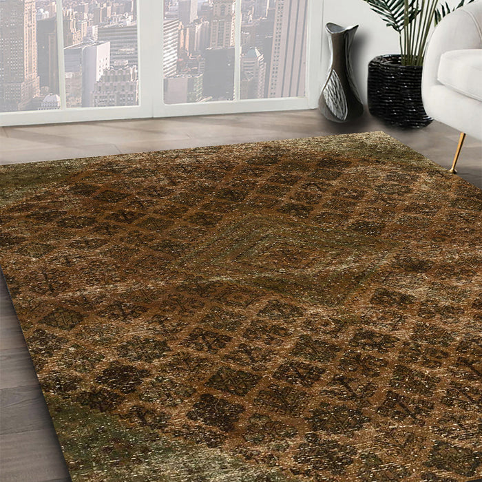 Abstract Red Modern Rug in Family Room, abs1853