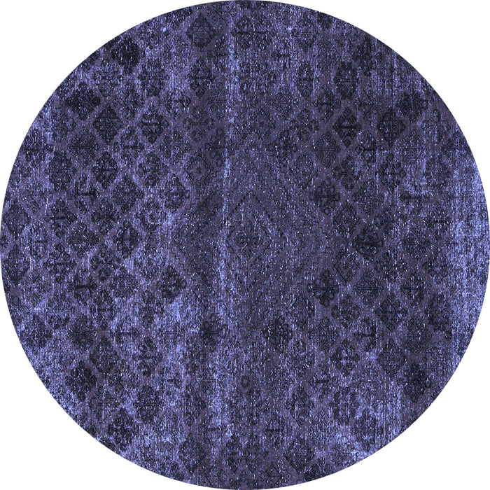 Round Machine Washable Abstract Blue Modern Rug, wshabs1853blu