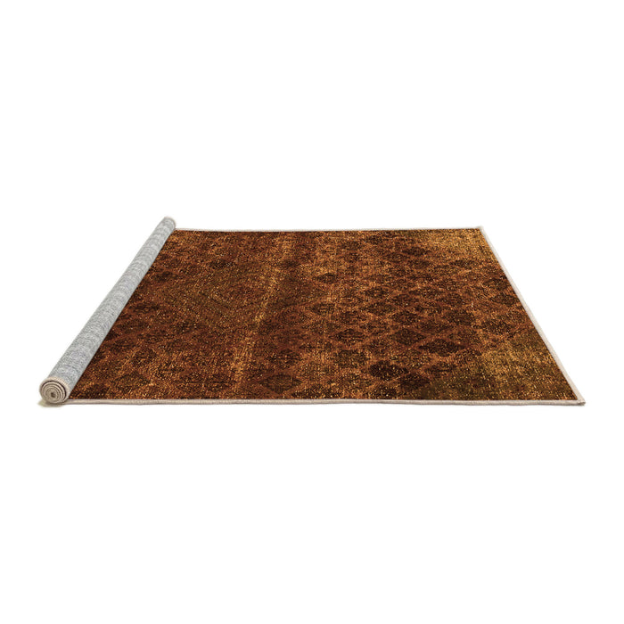 Sideview of Machine Washable Abstract Orange Modern Area Rugs, wshabs1853org