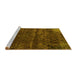 Sideview of Machine Washable Abstract Yellow Modern Rug, wshabs1853yw