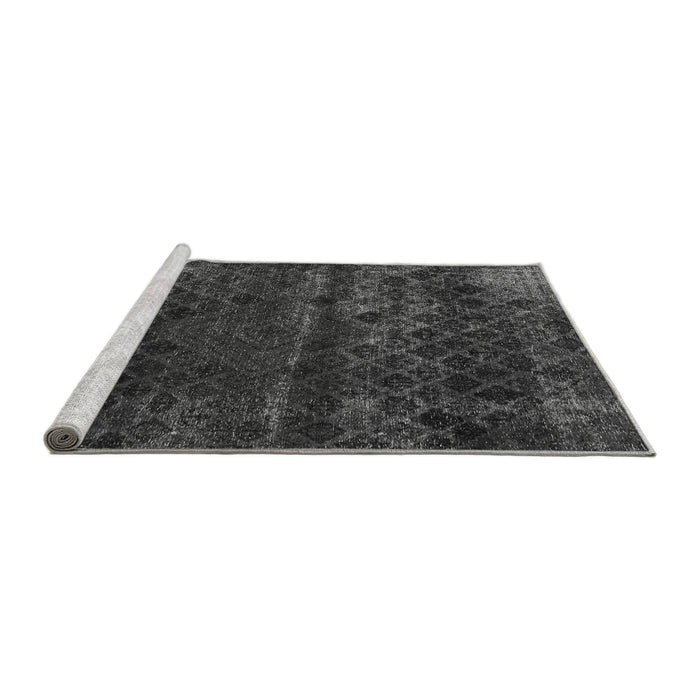 Sideview of Machine Washable Abstract Gray Modern Rug, wshabs1853gry