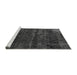 Sideview of Machine Washable Abstract Gray Modern Rug, wshabs1853gry