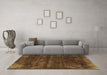 Machine Washable Abstract Brown Modern Rug in a Living Room,, wshabs1853brn