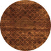 Round Machine Washable Abstract Orange Modern Area Rugs, wshabs1853org