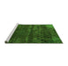 Sideview of Machine Washable Abstract Green Modern Area Rugs, wshabs1853grn