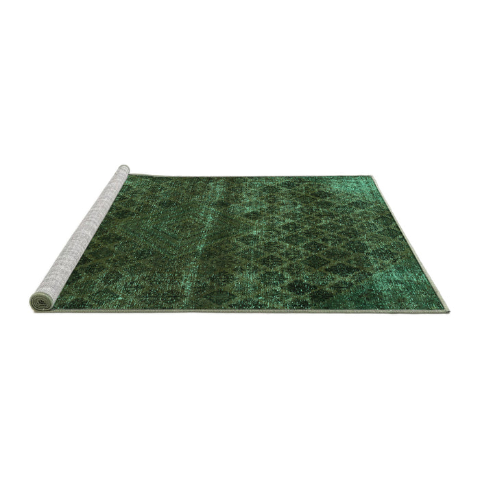Sideview of Machine Washable Abstract Turquoise Modern Area Rugs, wshabs1853turq